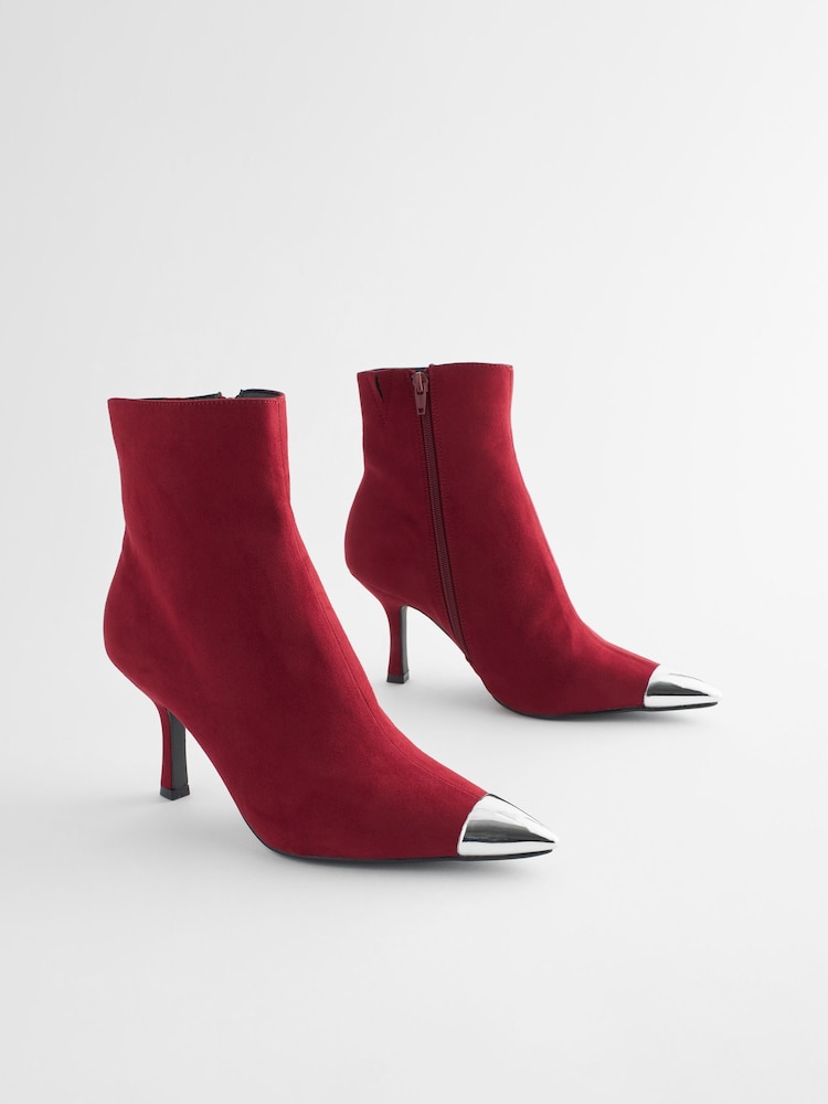 Red Forever Comfort® Toe Cap Point Ankle Boots - Image 1 of 5