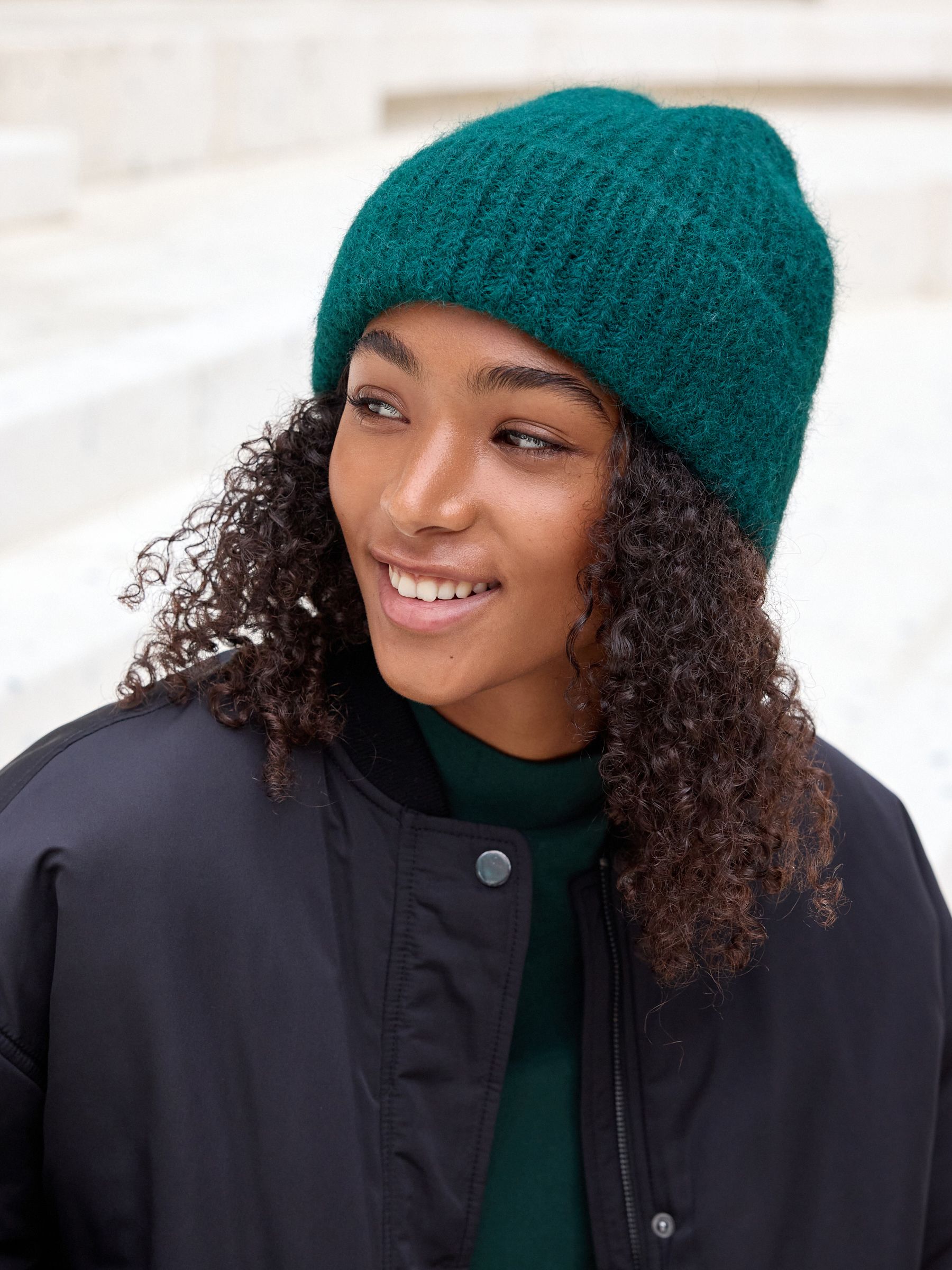Buy Green Knitted Beanie Hat from Next Luxembourg
