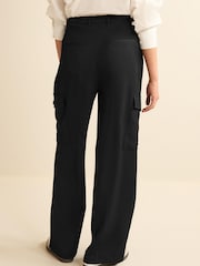 Black Utility Pocket Wide Leg Jeans - Image 3 of 5