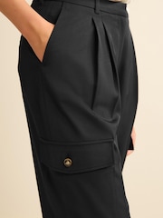 Black Utility Pocket Wide Leg Jeans - Image 4 of 5
