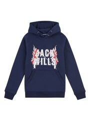 Jack Wills Blue GBR Raglan BB OTH Hoodie - Image 1 of 3