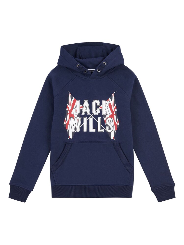 Jack Wills Blue GBR Raglan BB OTH Hoodie - Image 1 of 3
