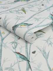 Blue Chinoiserie Bird 10M Wallpaper - Image 4 of 4