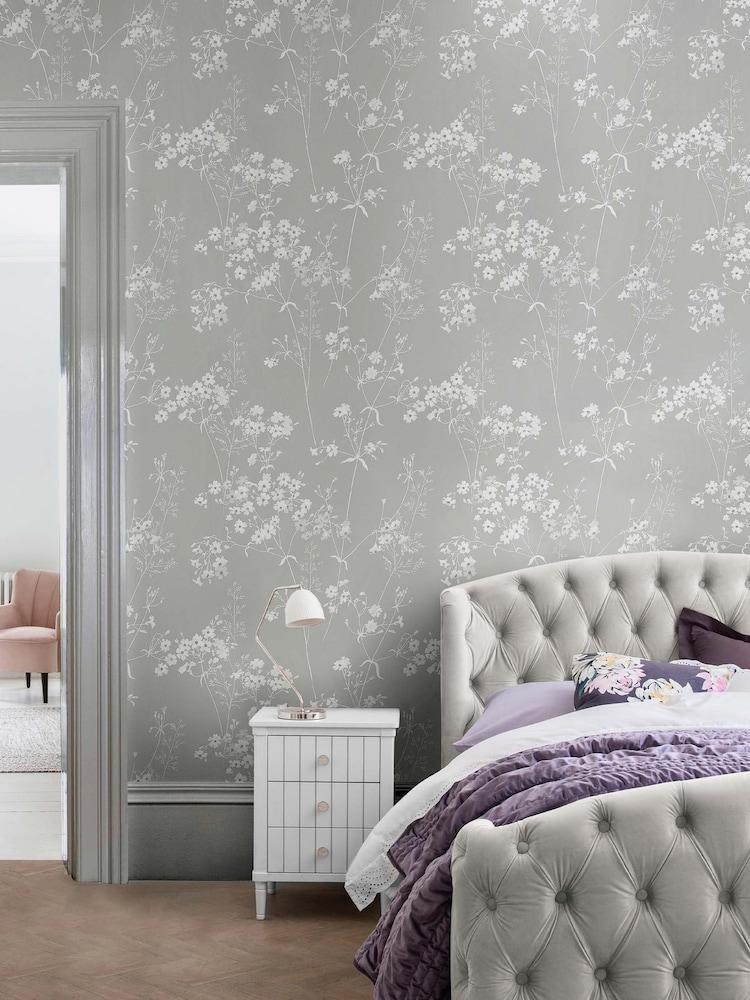 Grey Country Leaves 10M Wallpaper - Image 1 of 4 Grey Country Leaves 10M Wallpaper - Image 1 of 4