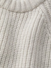 Aubin Grey Crail Fisherman Rib Crew Neck Jumper - Image 6 of 6