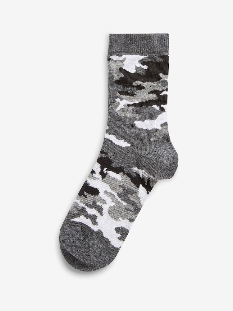 Blue Camouflage/Stripes Rich Socks 7 Pack - Image 4 of 8