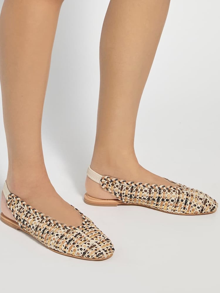 Dune London Brown Hollianne Ballet Pumps - Image 1 of 6 Dune London Brown Hollianne Ballet Pumps - Image 1 of 6