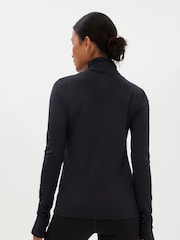 Girlfriend Collective Reset Long Sleeve Mock Neck Half Zip Black Top - Image 2 of 5
