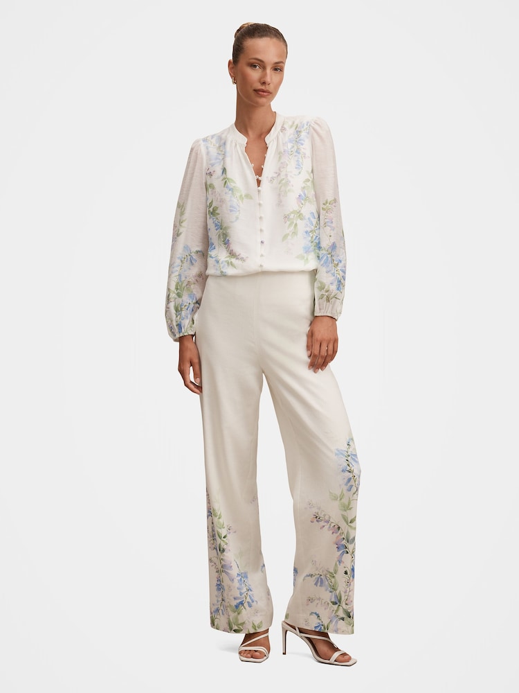 Forever New Dove Placement Printed Blouse Contains Linen - 圖片 5/5