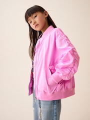Pink Shower Resistant Bomber Jacket (3-16yrs) - Image 4 of 8