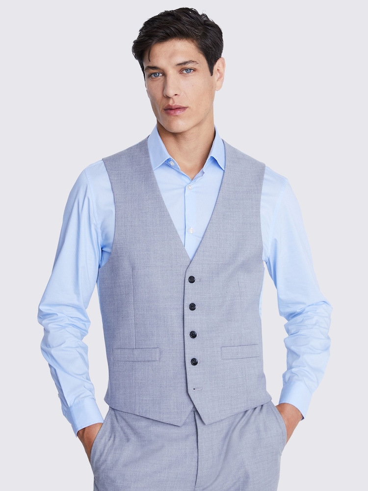 MOSS Grey Stretch Suit: Waistcoat - Image 1 of 4 MOSS Grey Stretch Suit: Waistcoat - Image 1 of 4