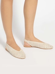 Dune London White Hollianne Ballet Pumps - Image 1 of 6