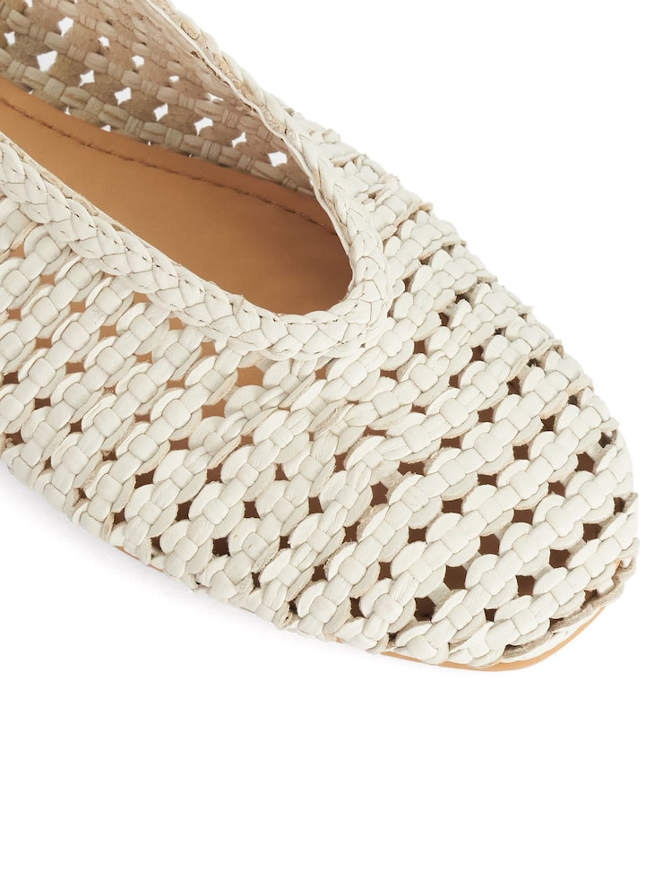 Dune London White Hollianne Ballet Pumps - Image 6 of 6