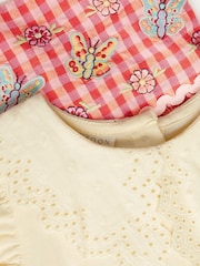 Monsoon Baby Butterfly Gingham Top & Pinafore Dress Set - Imagen 4 de 4
