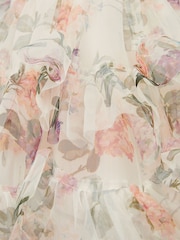Monsoon Cream Baby Roma Floral Print Ruffle Party Dress - Image 4 of 4