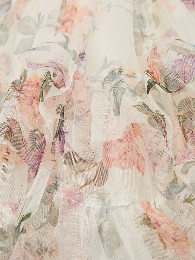 Monsoon Cream Baby Roma Floral Print Ruffle Party Dress - Image 4 of 4 Monsoon Cream Baby Roma Floral Print Ruffle Party Dress - Image 4 of 4