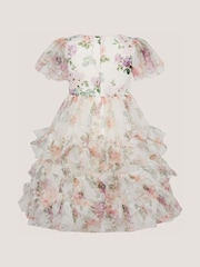 Monsoon Cream Roma Floral Print Ruffle Party Dress - Image 3 of 4