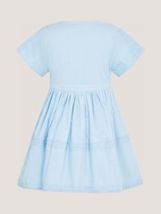Monsoon Blue Flower Button Smocked Dress - Image 3 of 4
