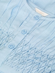 Monsoon Blue Flower Button Smocked Dress - Image 4 of 4