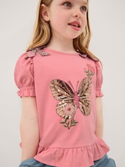 Monsoon Sequin Butterfly Cotton T-Shirt - 圖片 1，共 3