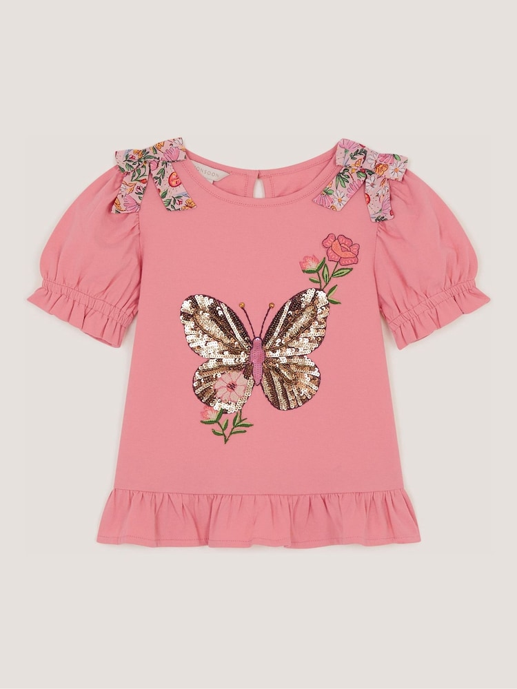 Monsoon Sequin Butterfly Cotton T-Shirt - 圖片 2，共 3