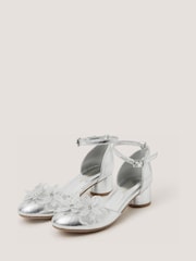 Monsoon Silver Diamanté Flower Block Heels - Image 1 of 2