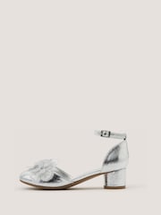 Monsoon Silver Diamanté Flower Block Heels - Image 3 of 3