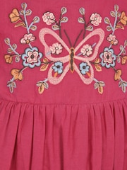 Monsoon Pink Baby Butterfly Broderie Romper - Image 2 of 2