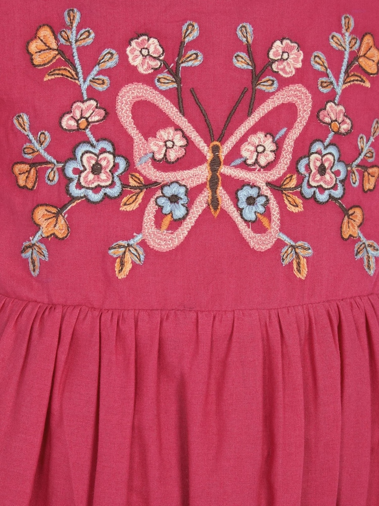 Monsoon Pink Baby Butterfly Broderie Romper - Image 2 of 2 Monsoon Pink Baby Butterfly Broderie Romper - Image 2 of 2