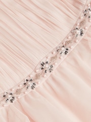 Monsoon Pink Pennie Embellished Ruffle Party Dress - Image 2 of 2