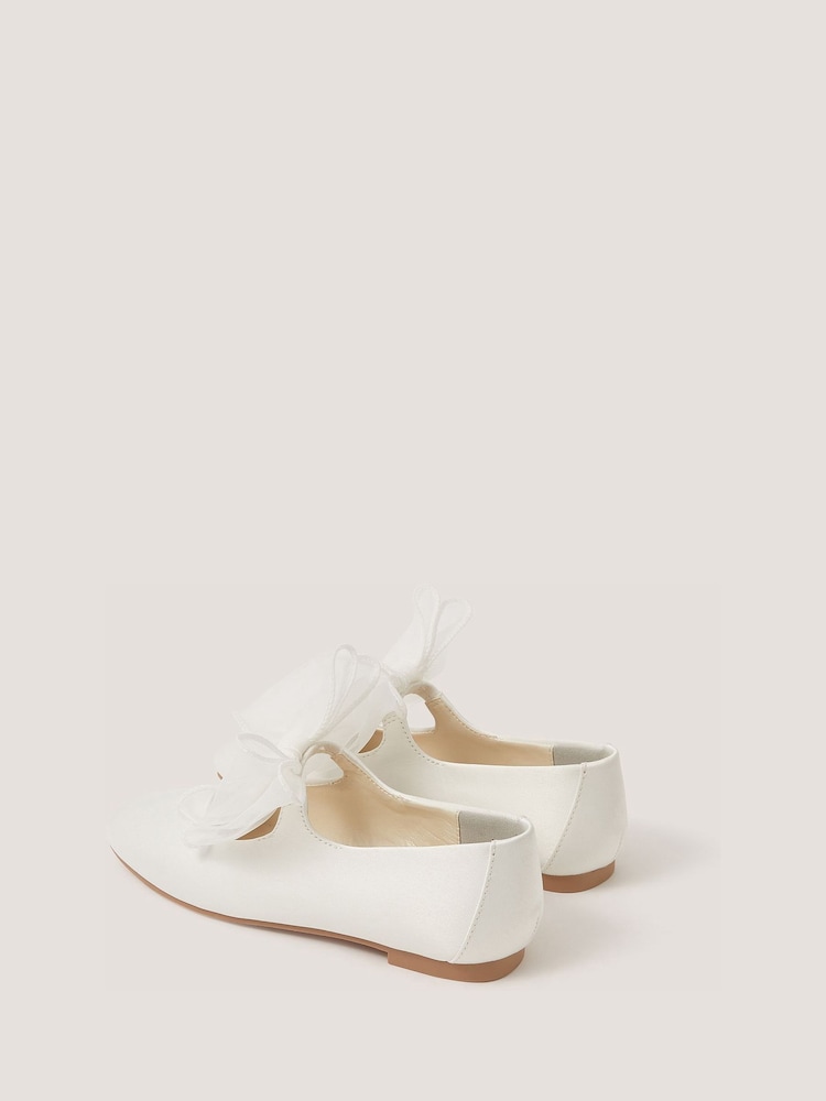 Monsoon Cream Organza Bow Ballet Flats - Image 3 of 3 Monsoon Cream Organza Bow Ballet Flats - Image 3 of 3