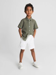 Reiss White Wicket Junior Casual Chino Shorts - Image 1 of 6