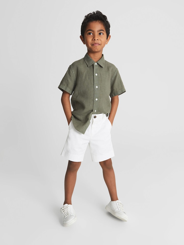 Reiss White Wicket Junior Casual Chino Shorts - Image 1 of 6