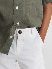 Reiss White Wicket Junior Casual Chino Shorts - Image 5 of 6
