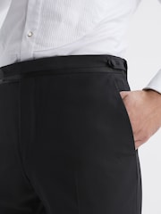 Reiss Black Poker Modern Fit Tuxedo Trousers - Image 4 of 5