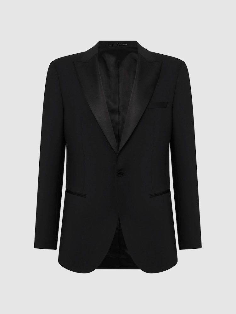 Reiss Poker modern fit smokingjasje met satijnen revers - Image 2 of 7