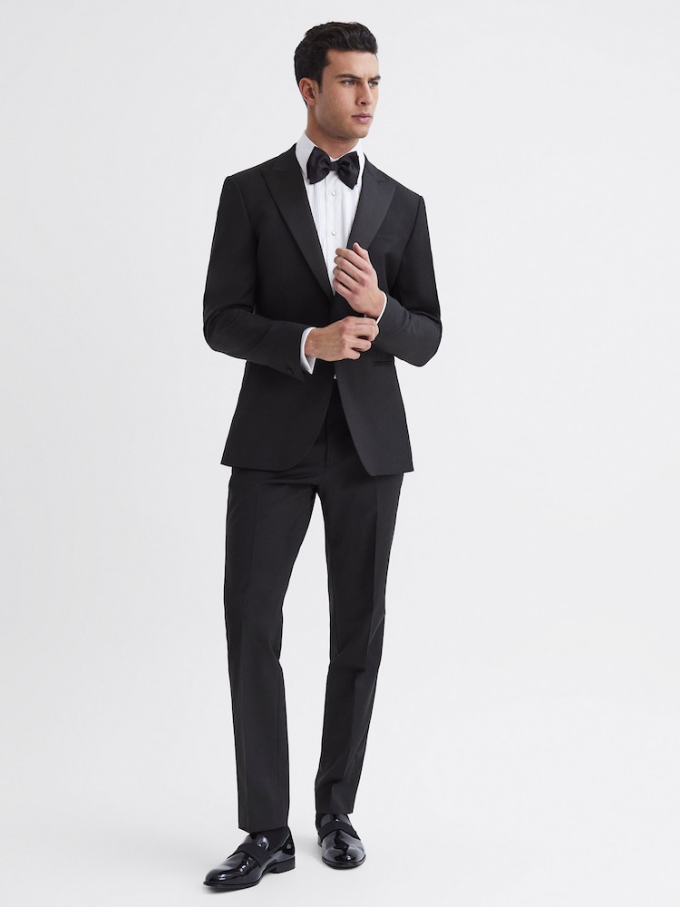 Reiss Poker modern fit smokingjasje met satijnen revers - Image 3 of 7