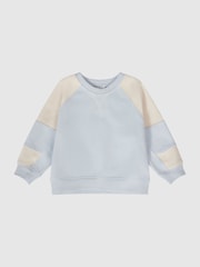 Reiss Blue Brooke Junior Colourblock Jersey Sweatshirt - Image 2 of 7