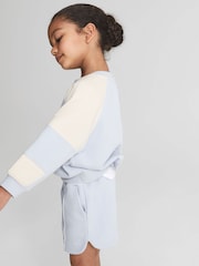 Reiss Blue Brooke Junior Colourblock Jersey Sweatshirt - Image 3 of 7