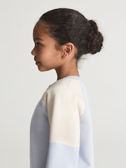 Reiss Blue Brooke Junior Colourblock Jersey Sweatshirt - Image 4 of 7