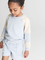 Reiss Blue Brooke Junior Colourblock Jersey Sweatshirt - Image 6 of 7