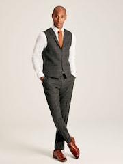 Joules Green Window Pane Check Suit Waistcoat - Image 3 of 6
