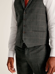 Joules Green Window Pane Check Suit Waistcoat - Image 4 of 6