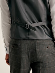 Joules Green Window Pane Check Suit Waistcoat - Image 6 of 6