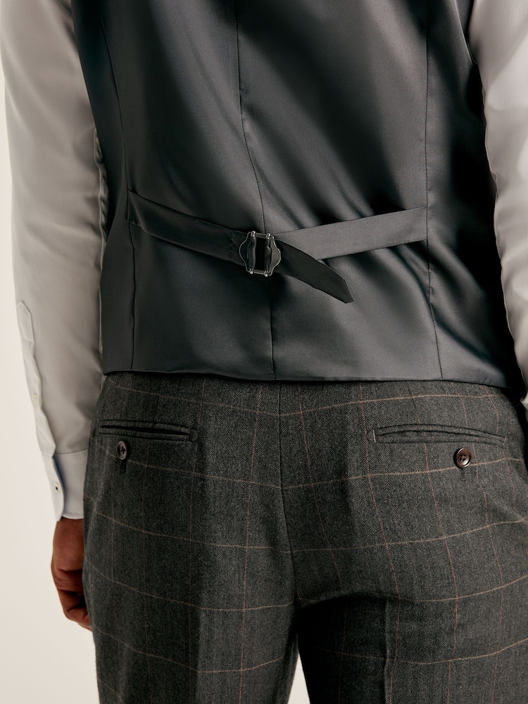 Joules Green Window Pane Check Suit Waistcoat - Image 6 of 6
