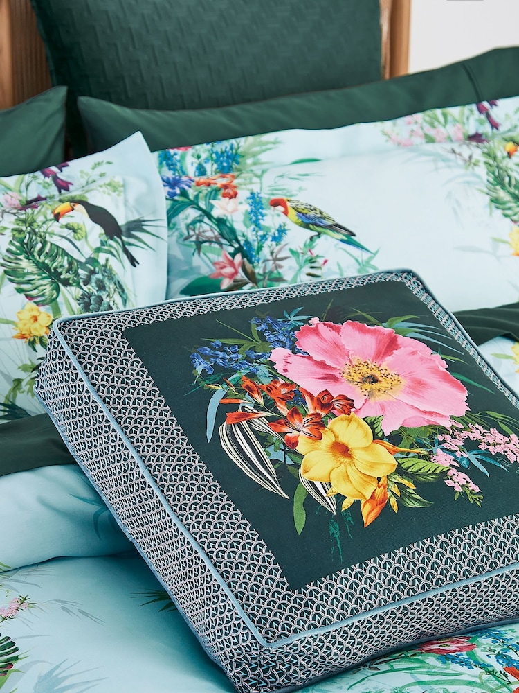 Ted Baker Green Elevations Cotton Sateen Cushion - Image 1 of 4