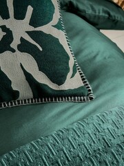 Ted Baker Green Magnolia Felt Embroidered Cushion - Image 3 of 4