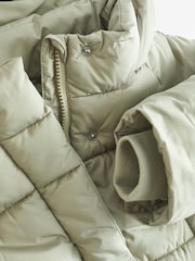 Green Shower Reistant Crop Padded Coat (5-14yrs) - Image 10 of 10