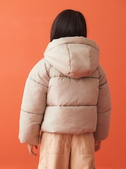Green Shower Reistant Crop Padded Coat (5-14yrs) - Image 4 of 10
