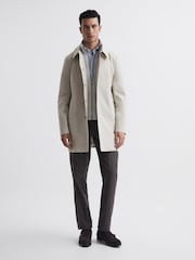 Reiss Stone Perrin Coat With Removable Zip Neck Insert - Image 1 of 6
